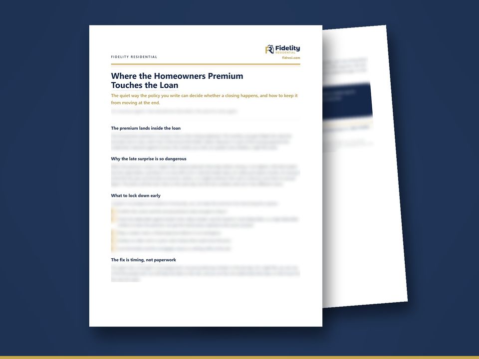 Cover of the guide Where the Homeowners Premium Touches the Loan