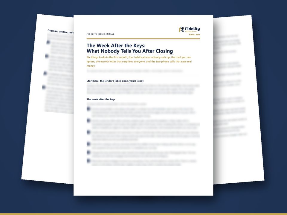 Cover of the guide The Week After the Keys: What Nobody Tells You After Closing