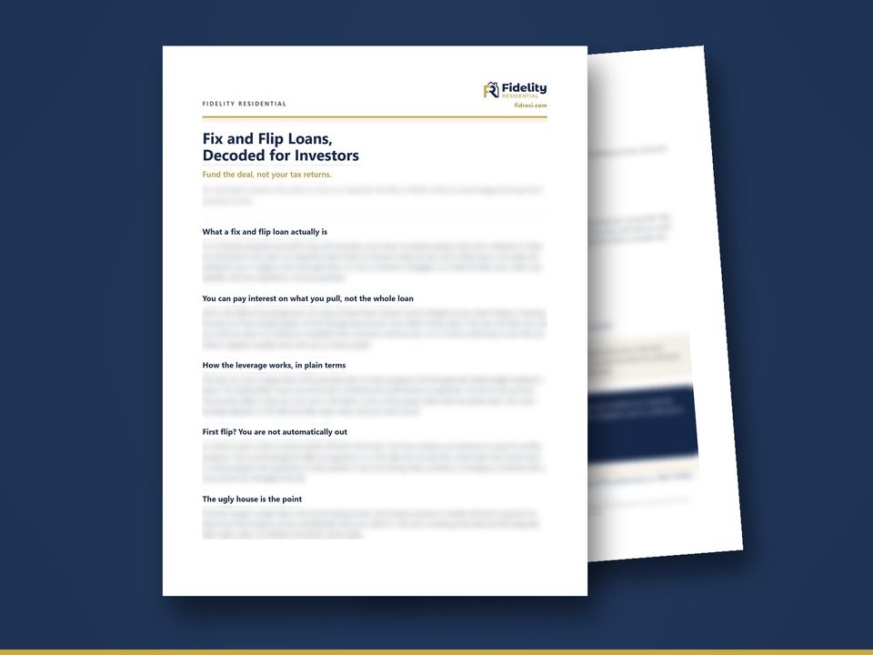 Cover of the guide Fix and Flip Loans, Decoded for Investors